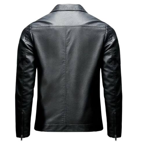 Slim fit classic leather jacket