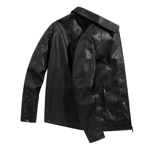 Slim fit classic leather jacket