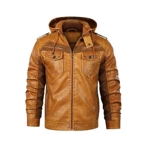 Fashionable design leather motorcycle jacket