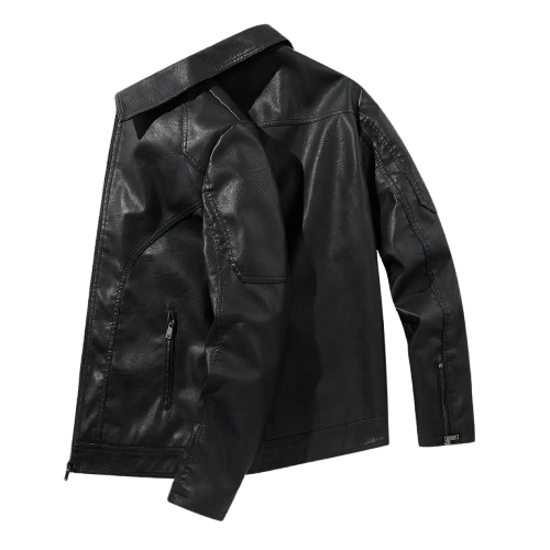 Slim fit classic leather jacket